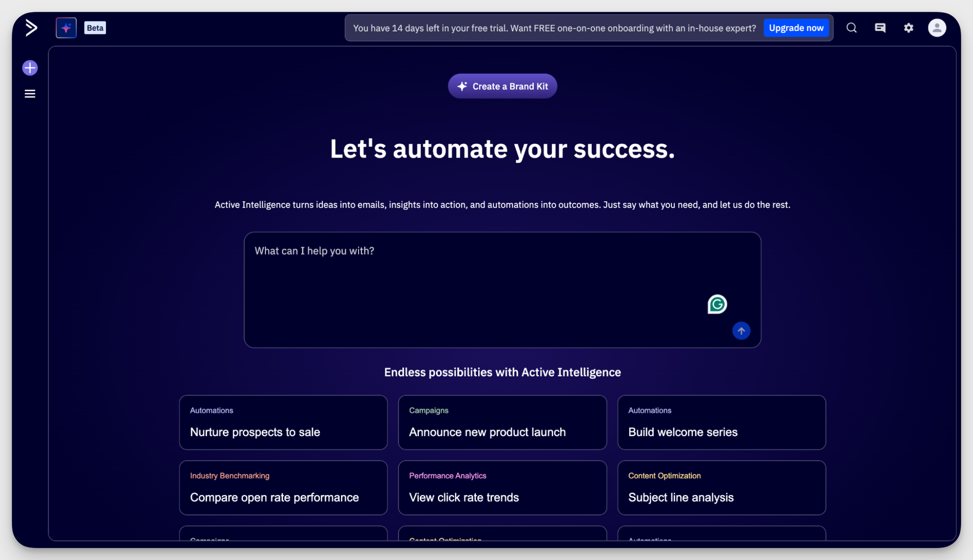 active campaign dashboard