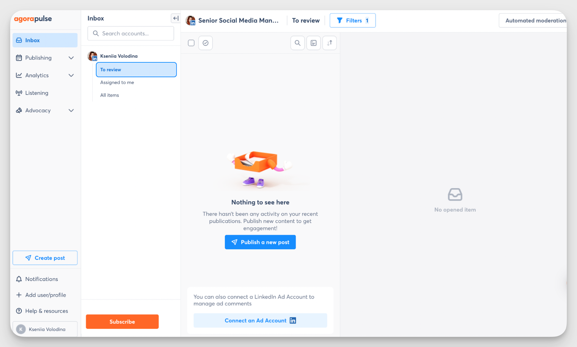 agorapulse dashboard