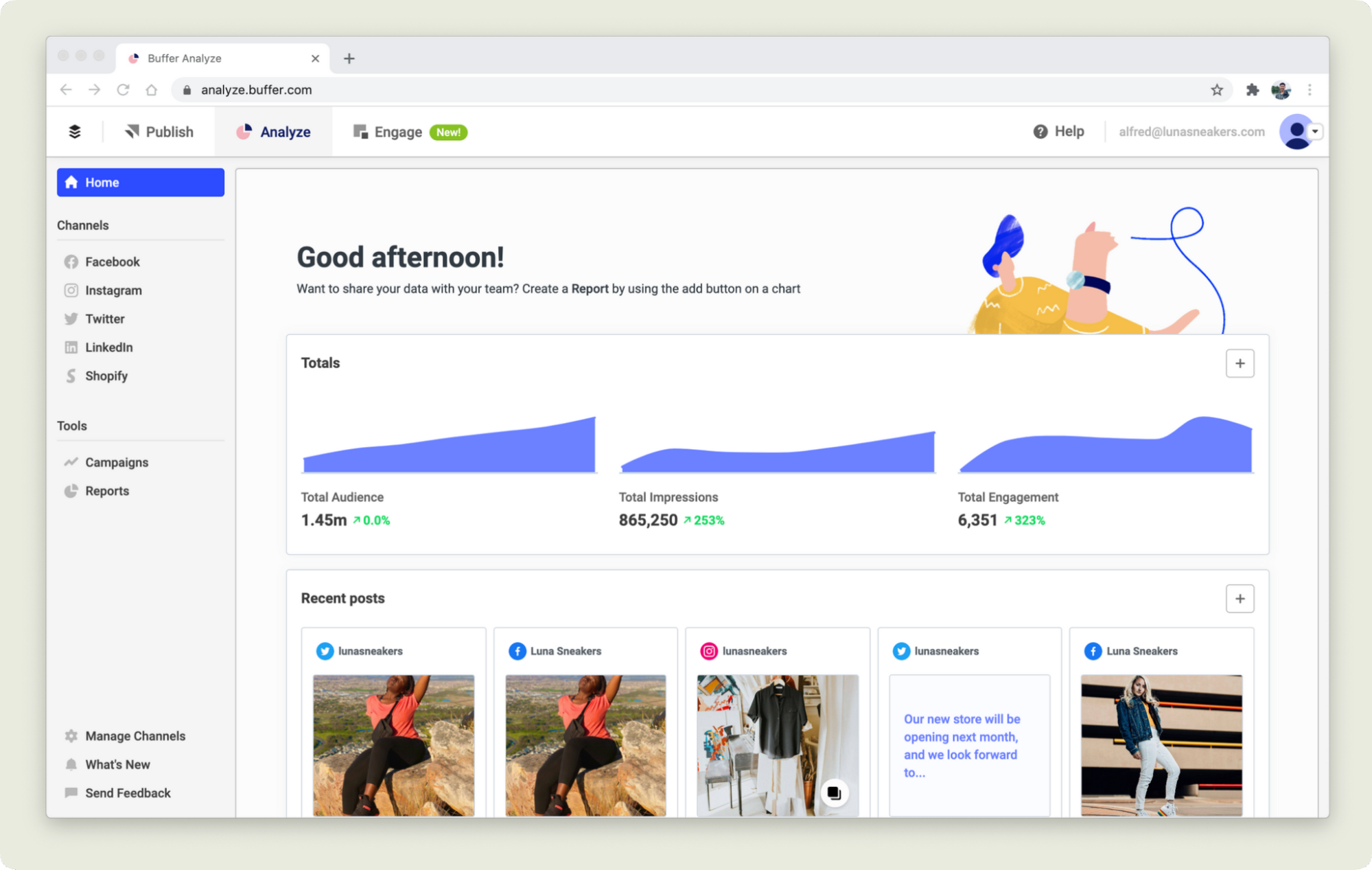 buffer linkedin analytics tool