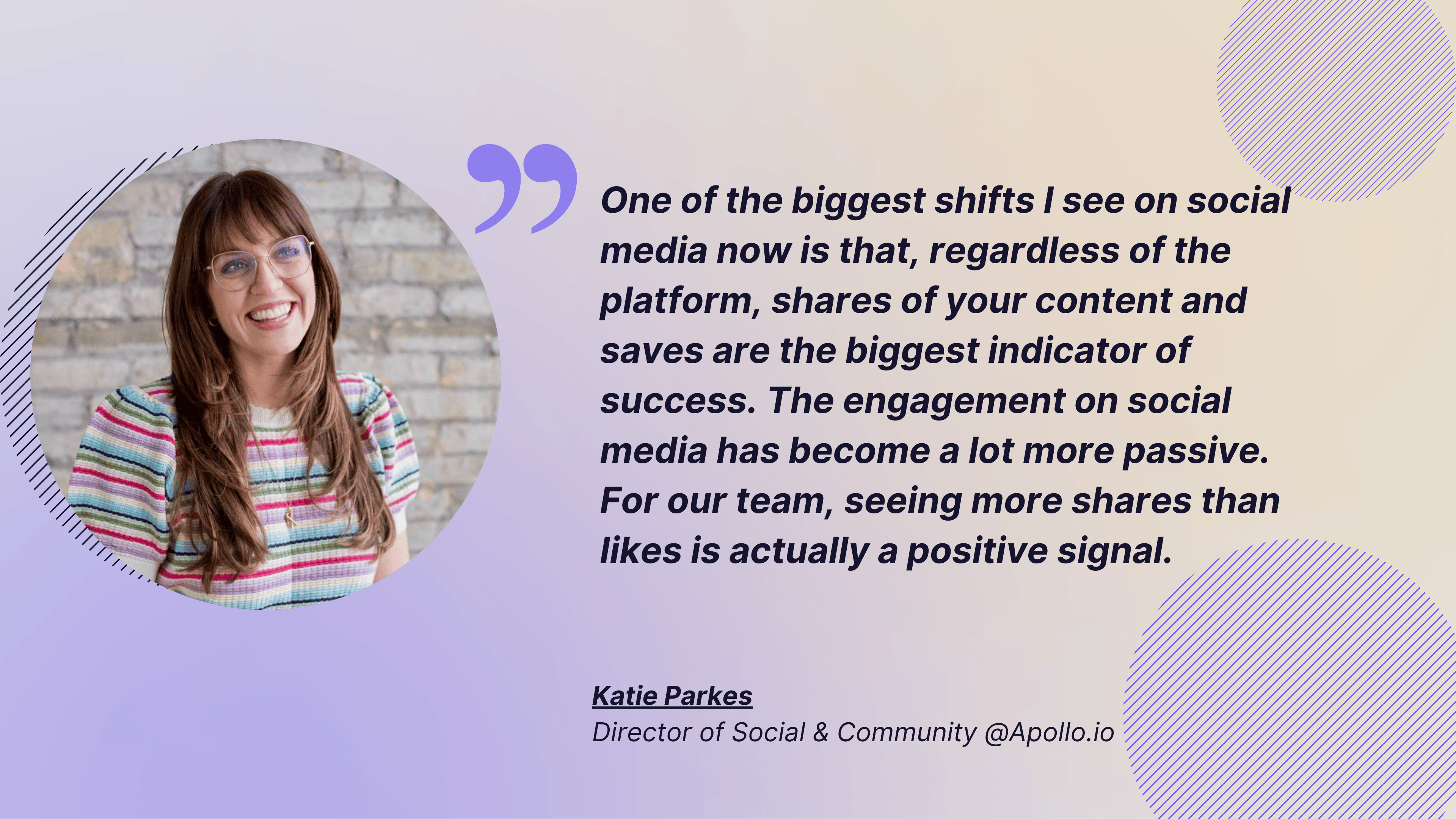 katie parkes quote about shares and saves