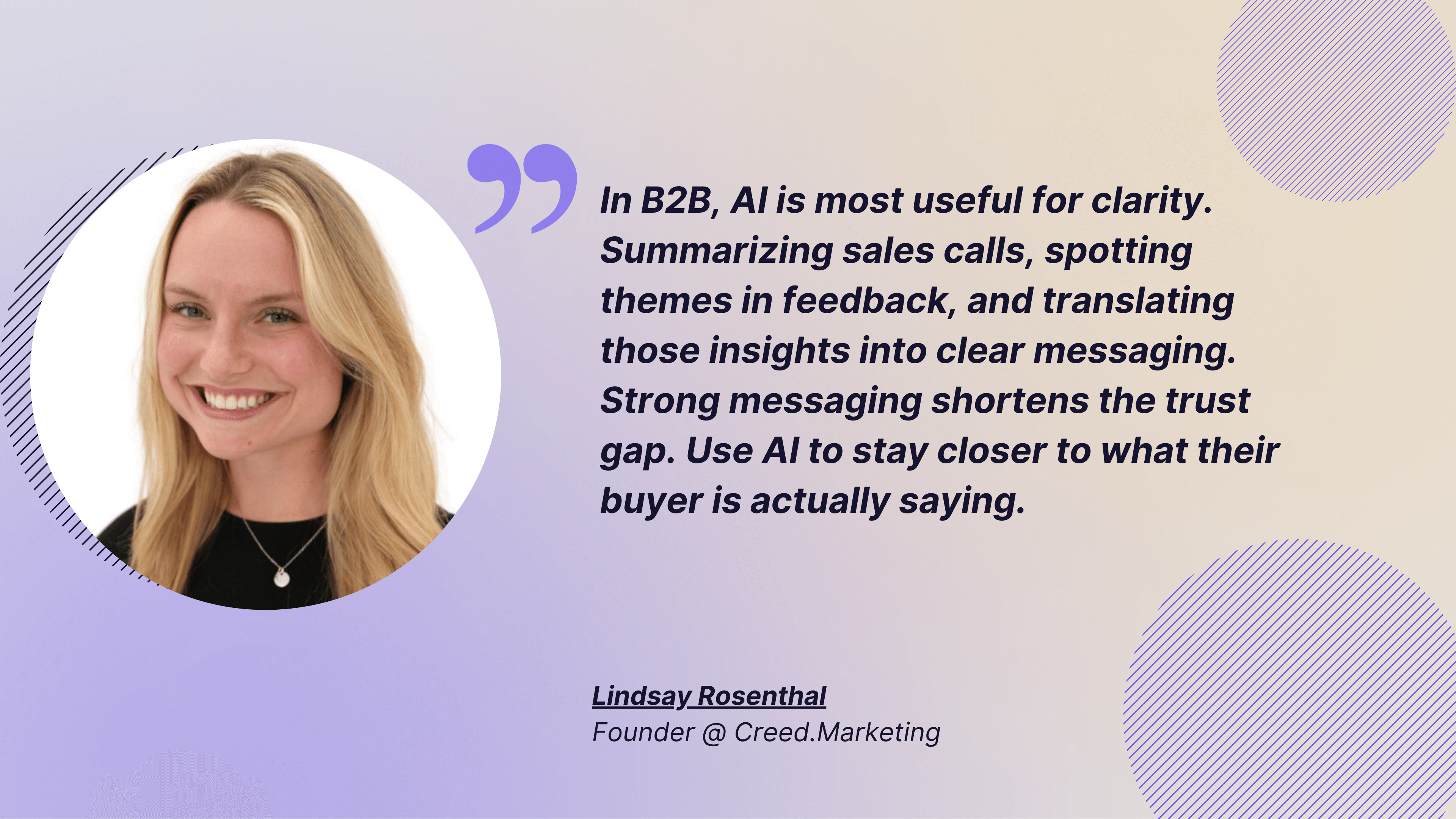 quote from lindsay rosenthal about ai in b2b marketing