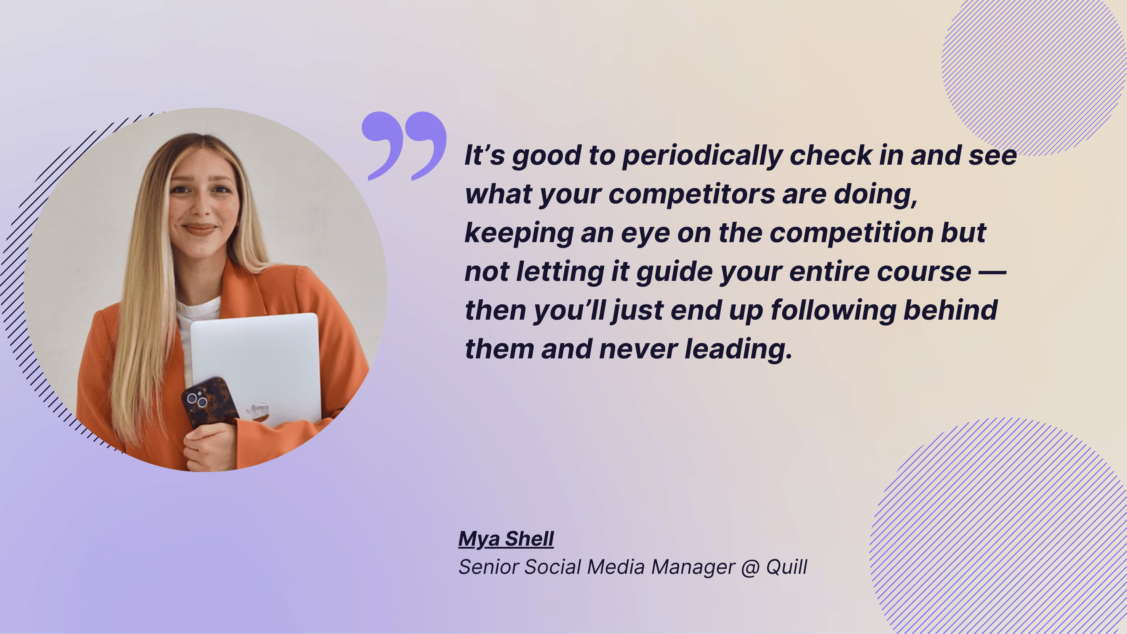 quote from mya shell about competitive benchmarking