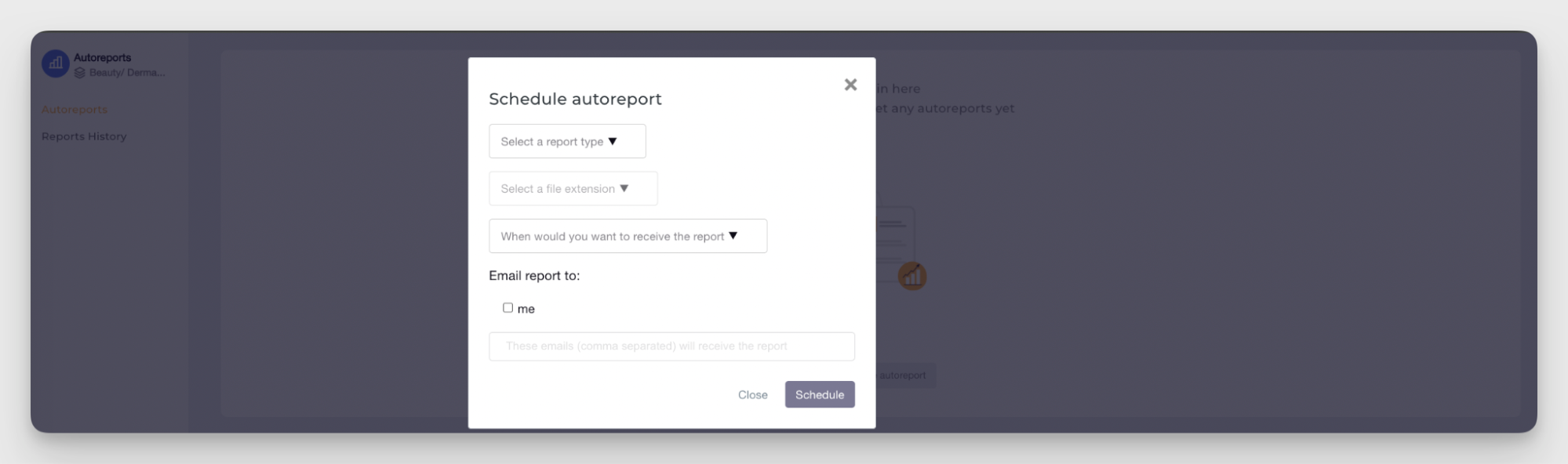 socialinsider autoreporting feature