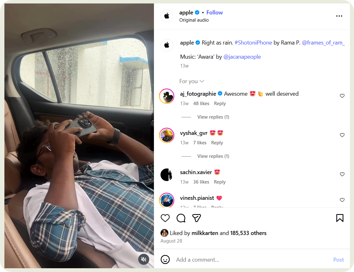 apple instagram post