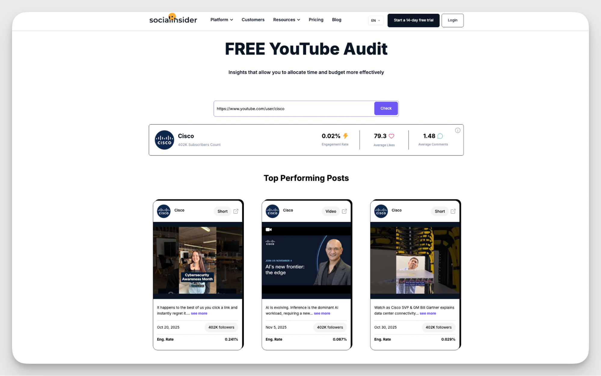 free youtube audit tool