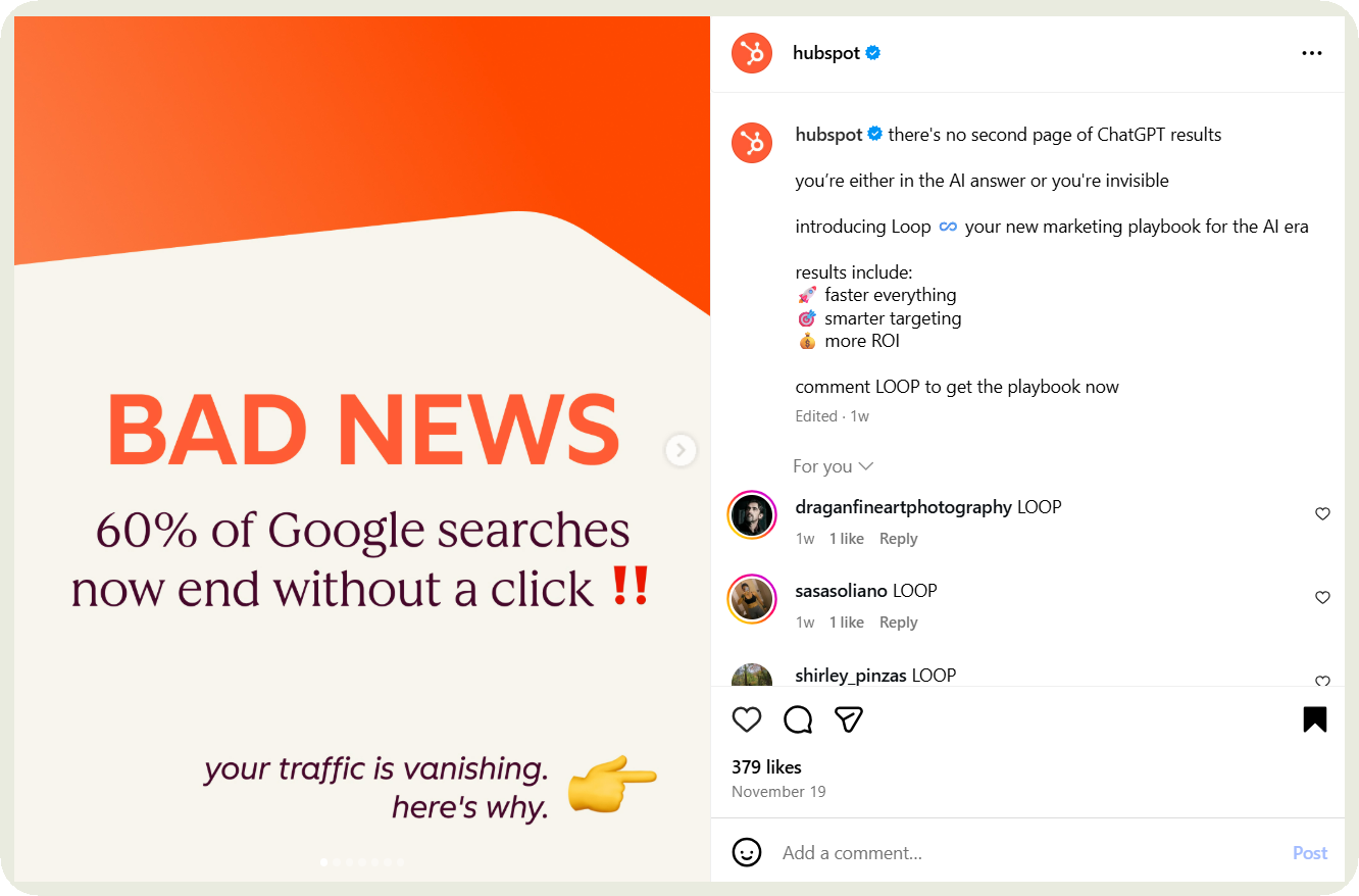 hubspot instagram post