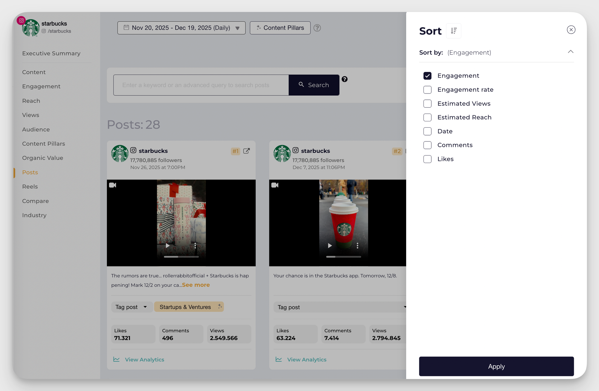 socialinsider dashboard