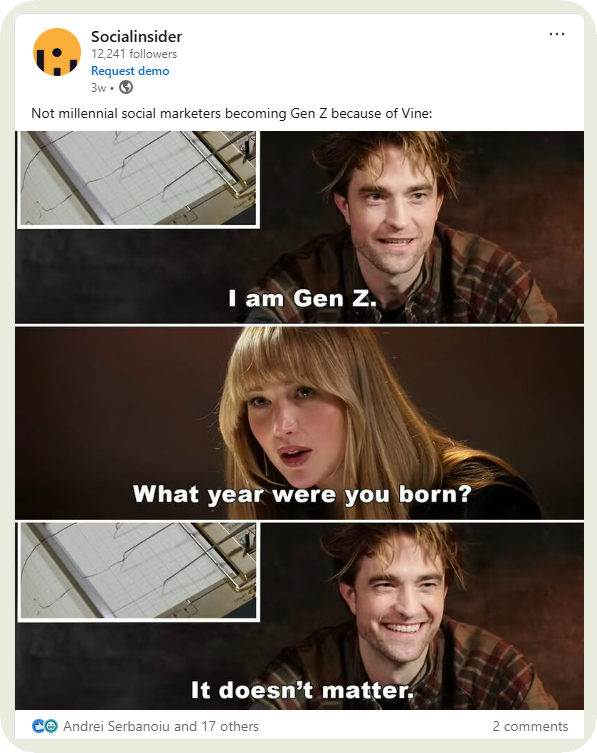 socialinsider linkedin post example