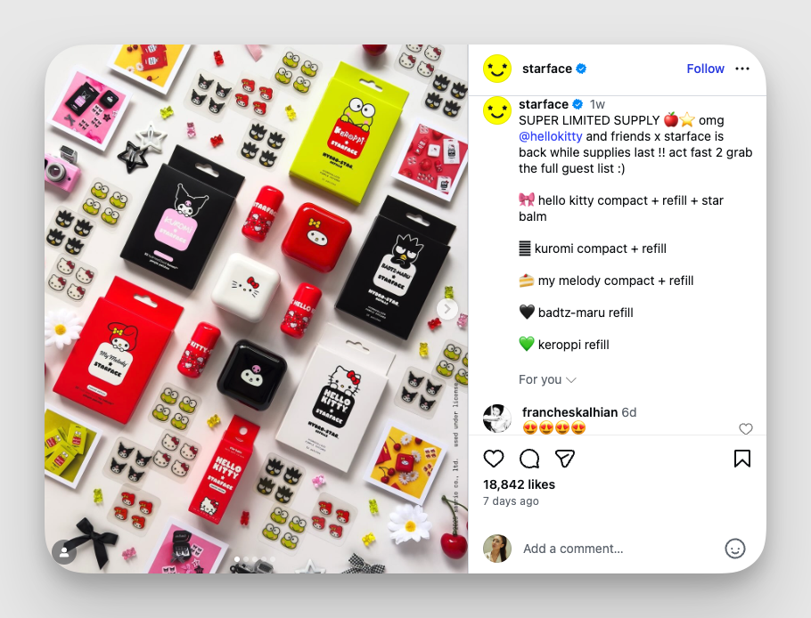 starface instagram post