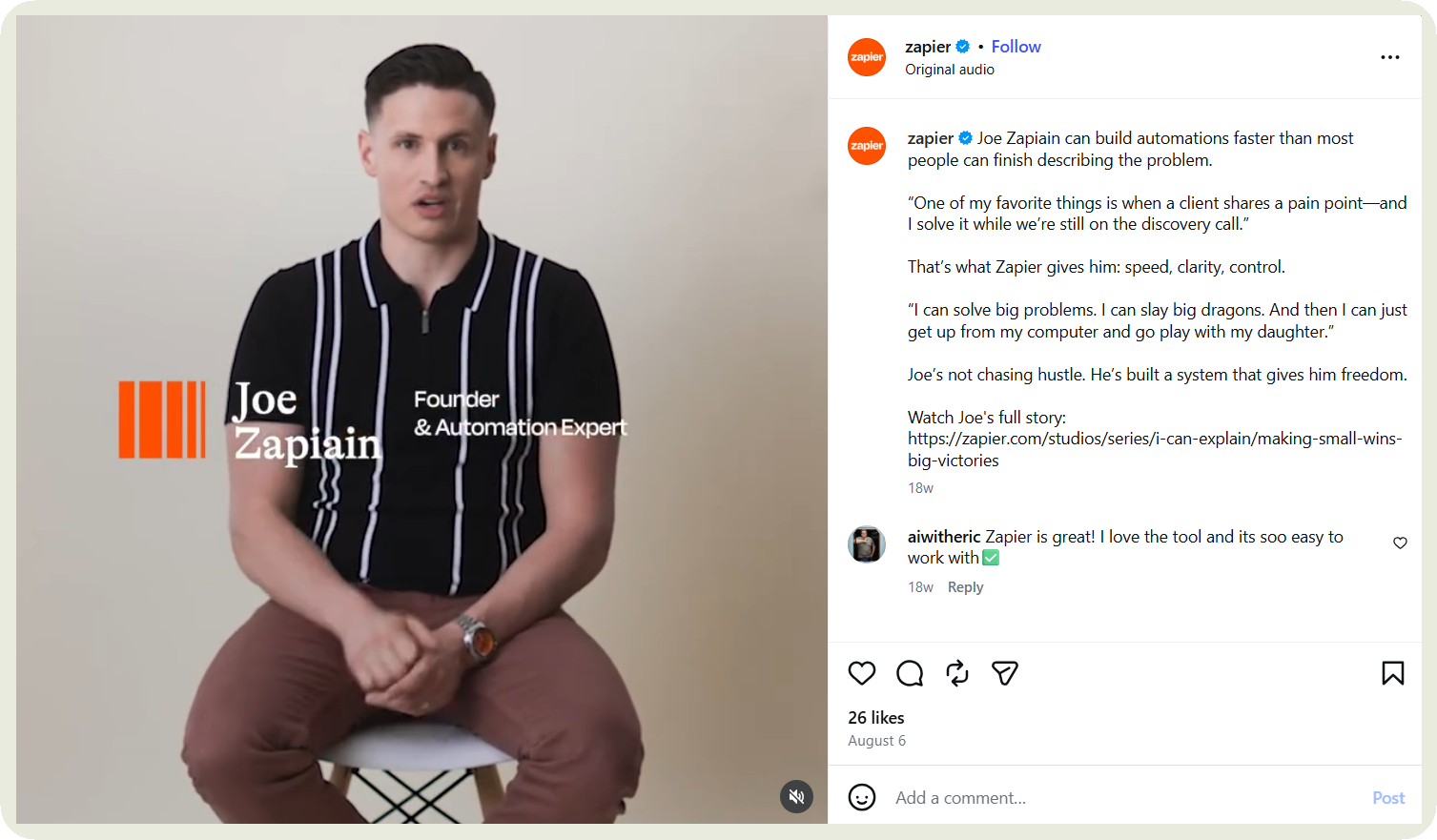 zapier instagram post example