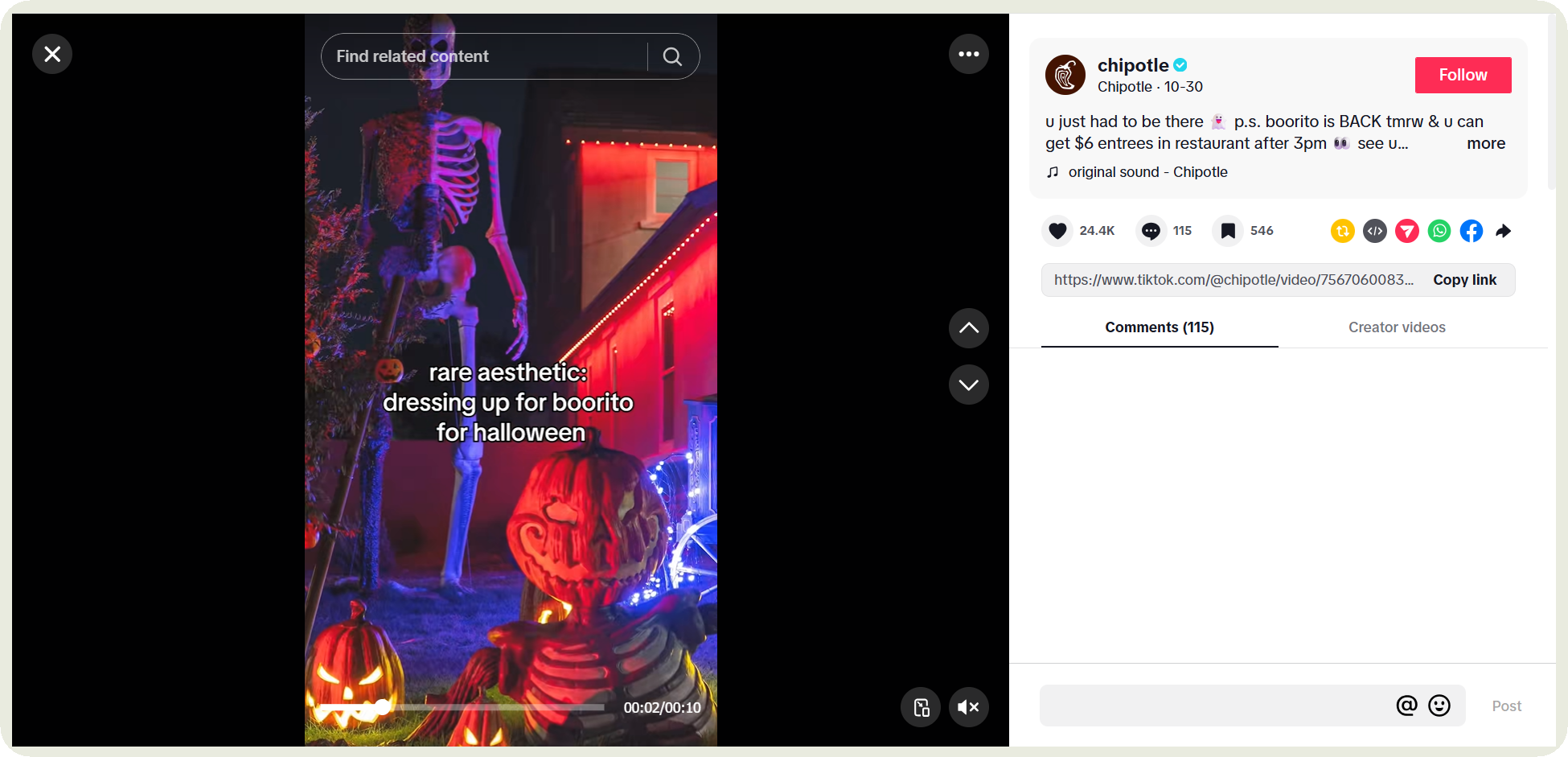 chipotle tiktok example