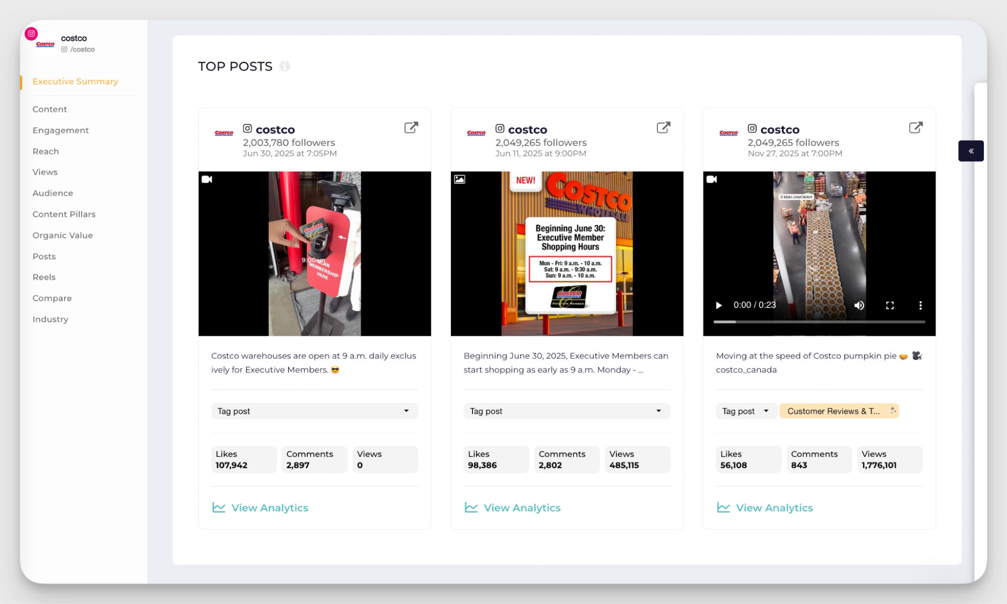 costco top instagram posts