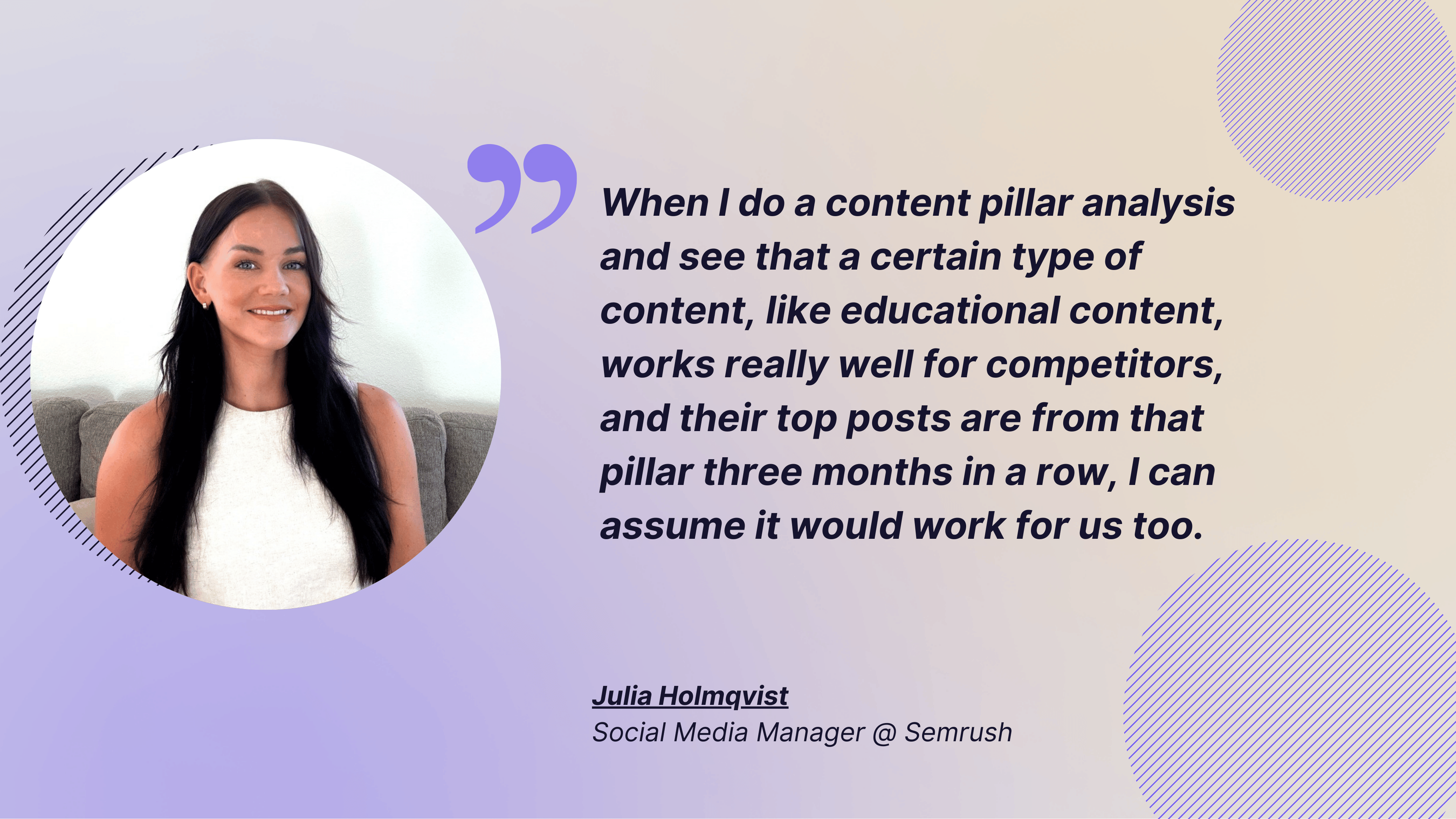 quote from julia about content pillars analysis