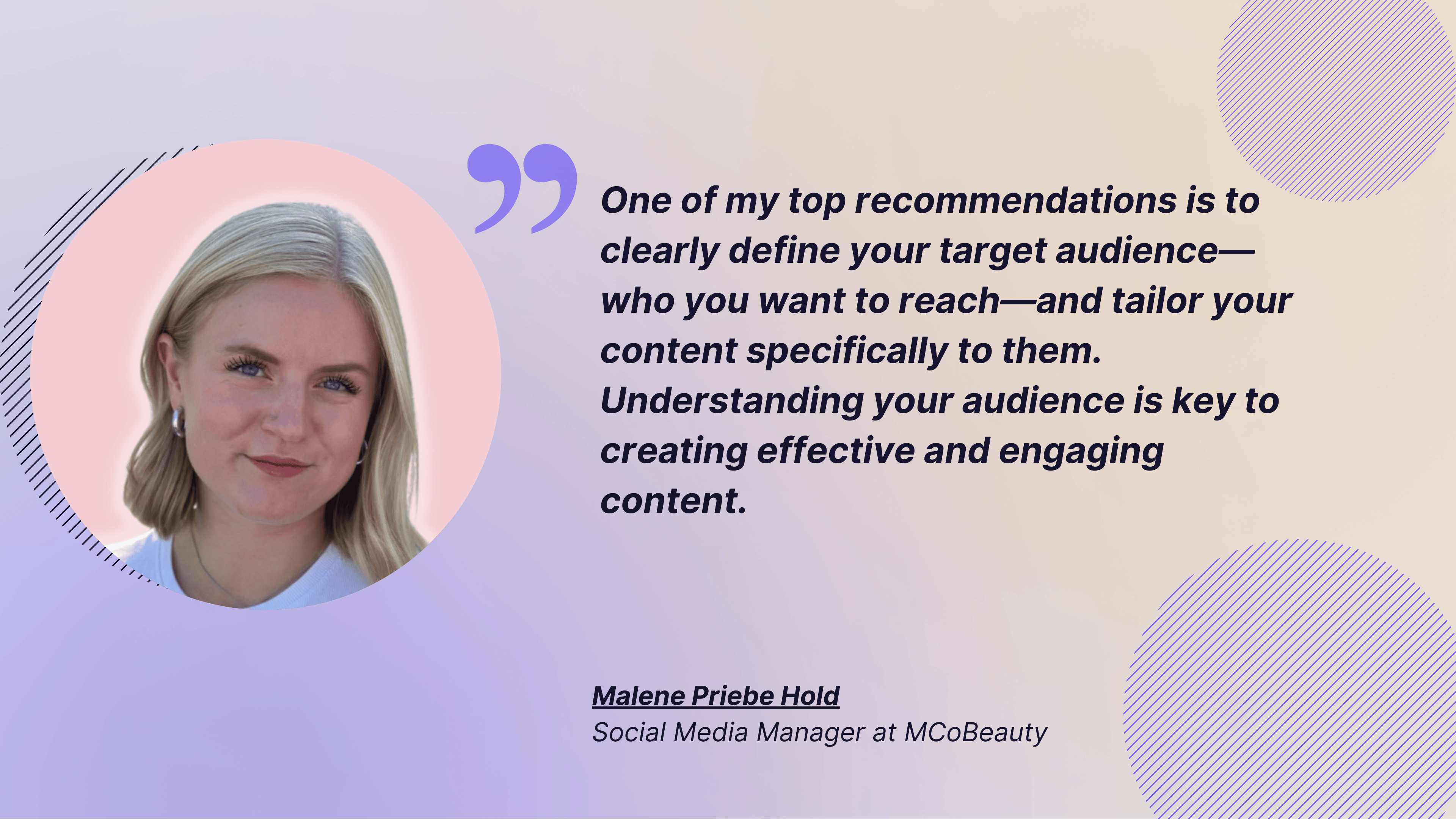 quote from malene about defining a tiktok audience