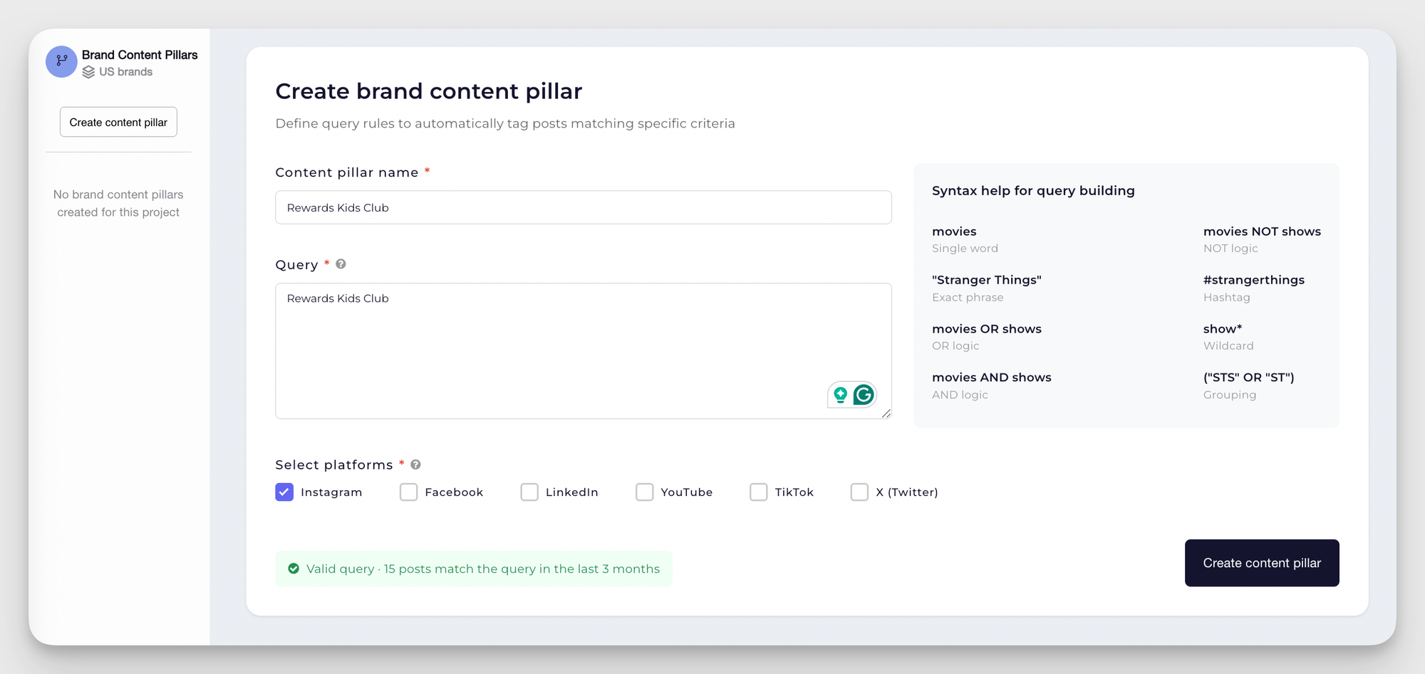 socialinsider query builder