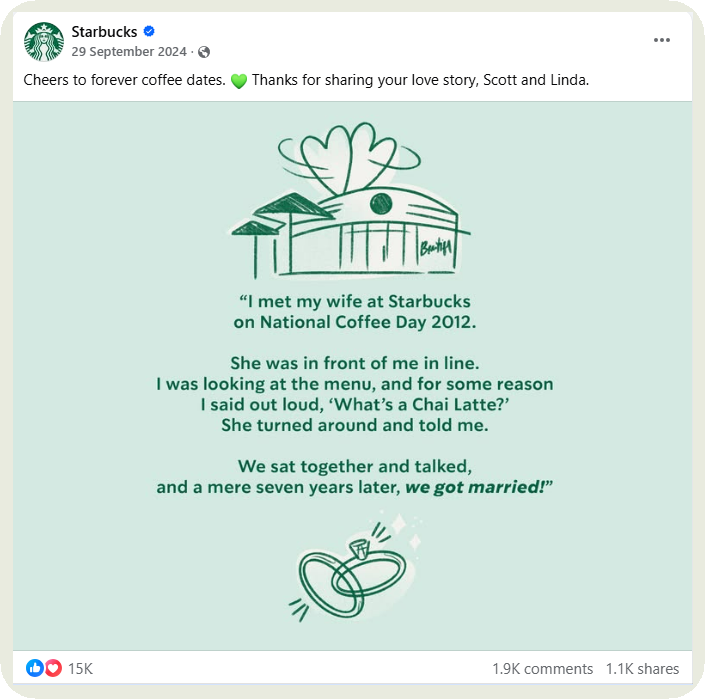 starbucks facebook post example