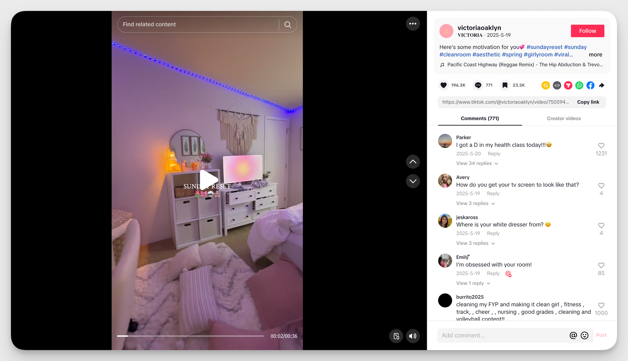 cleantok reset trend