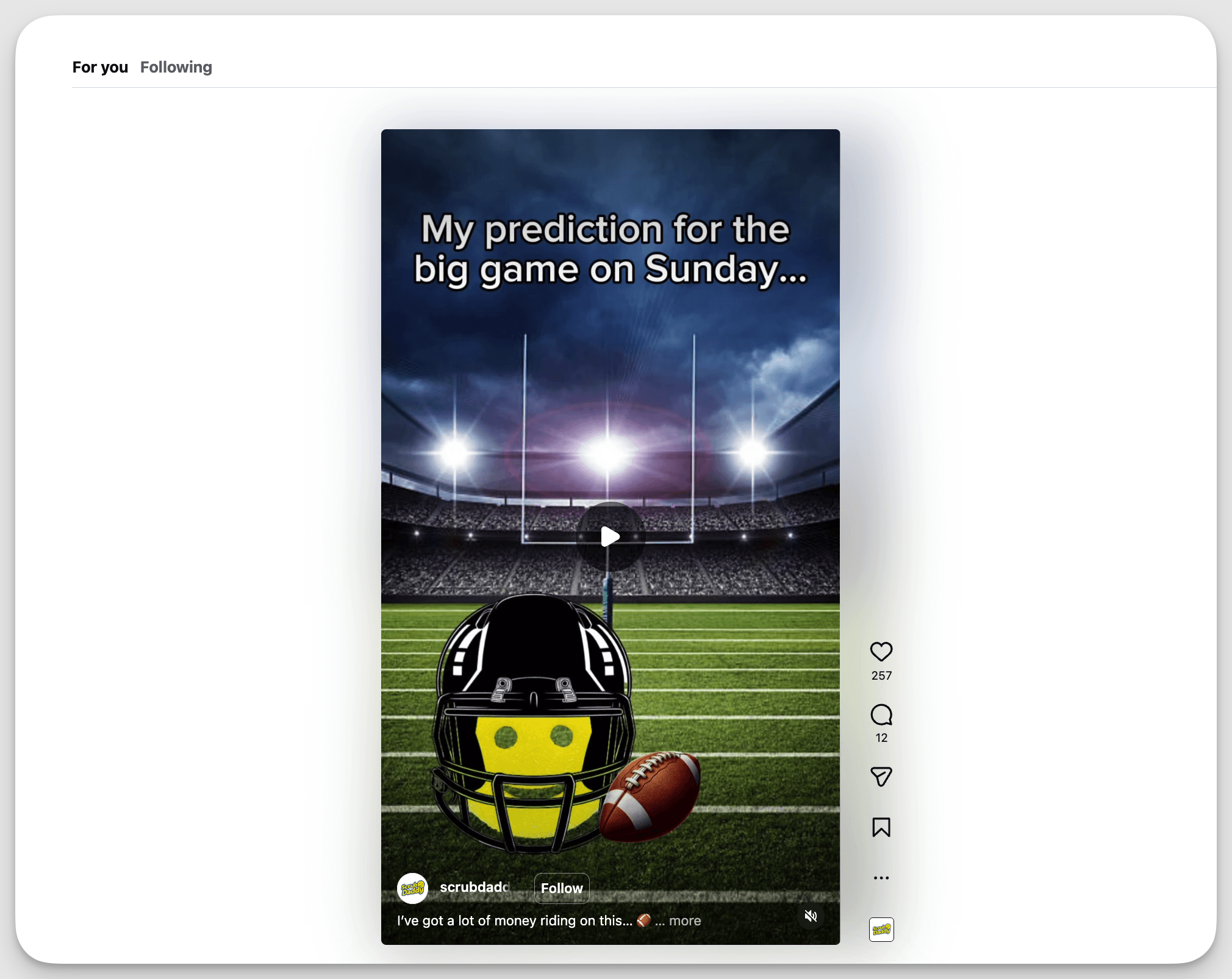 instagram reel super bowl