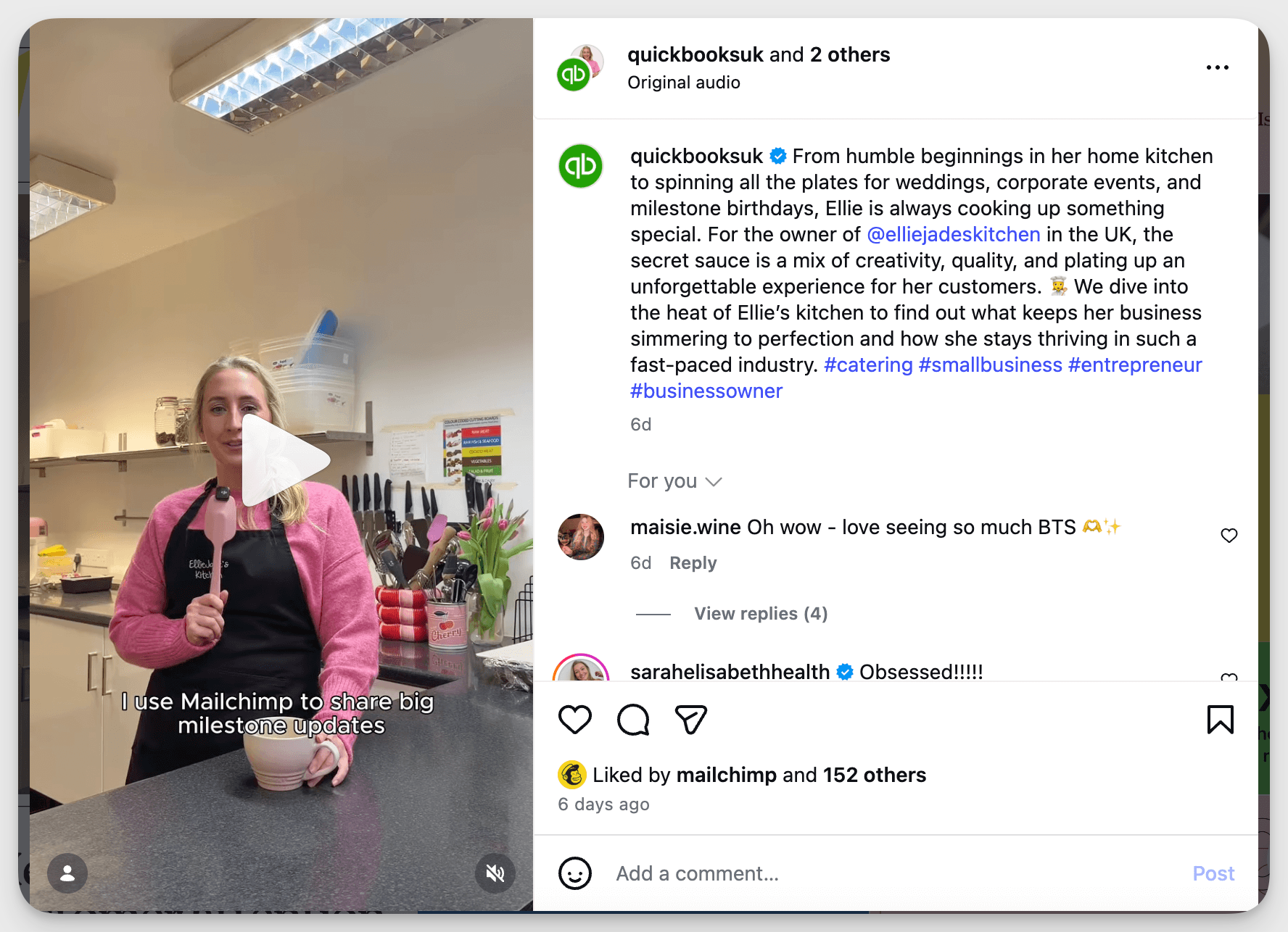 mailchimp social post example