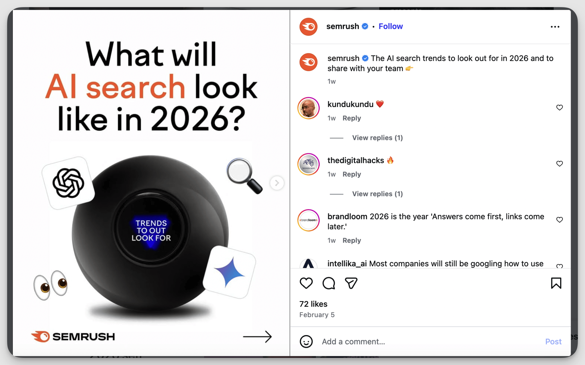 semrush instagram carousel example