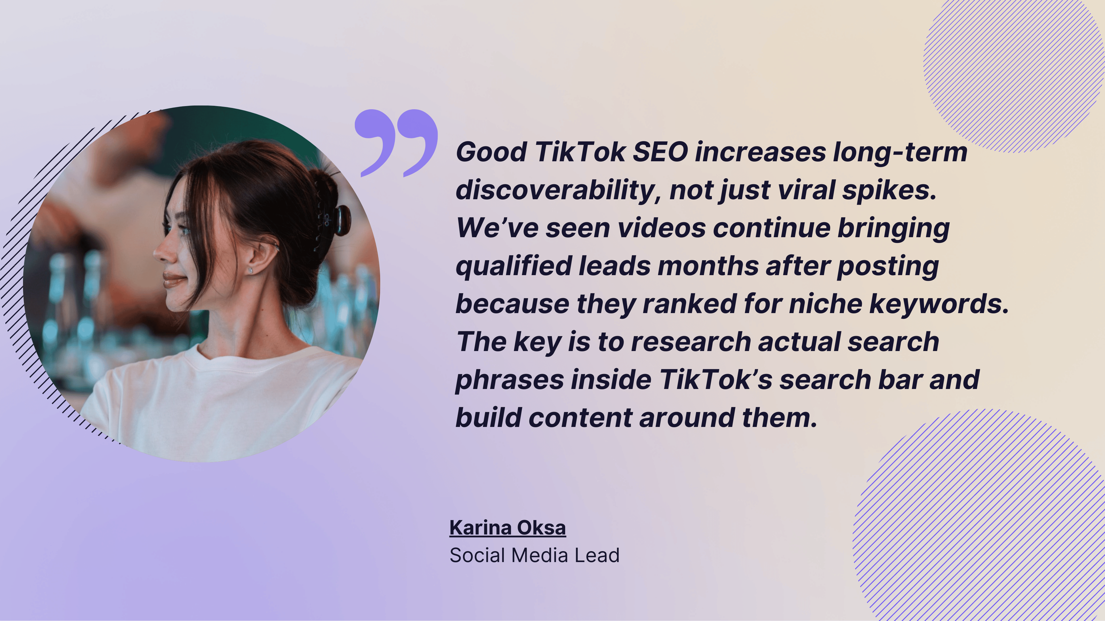 quote about the importance of TikTok SEO