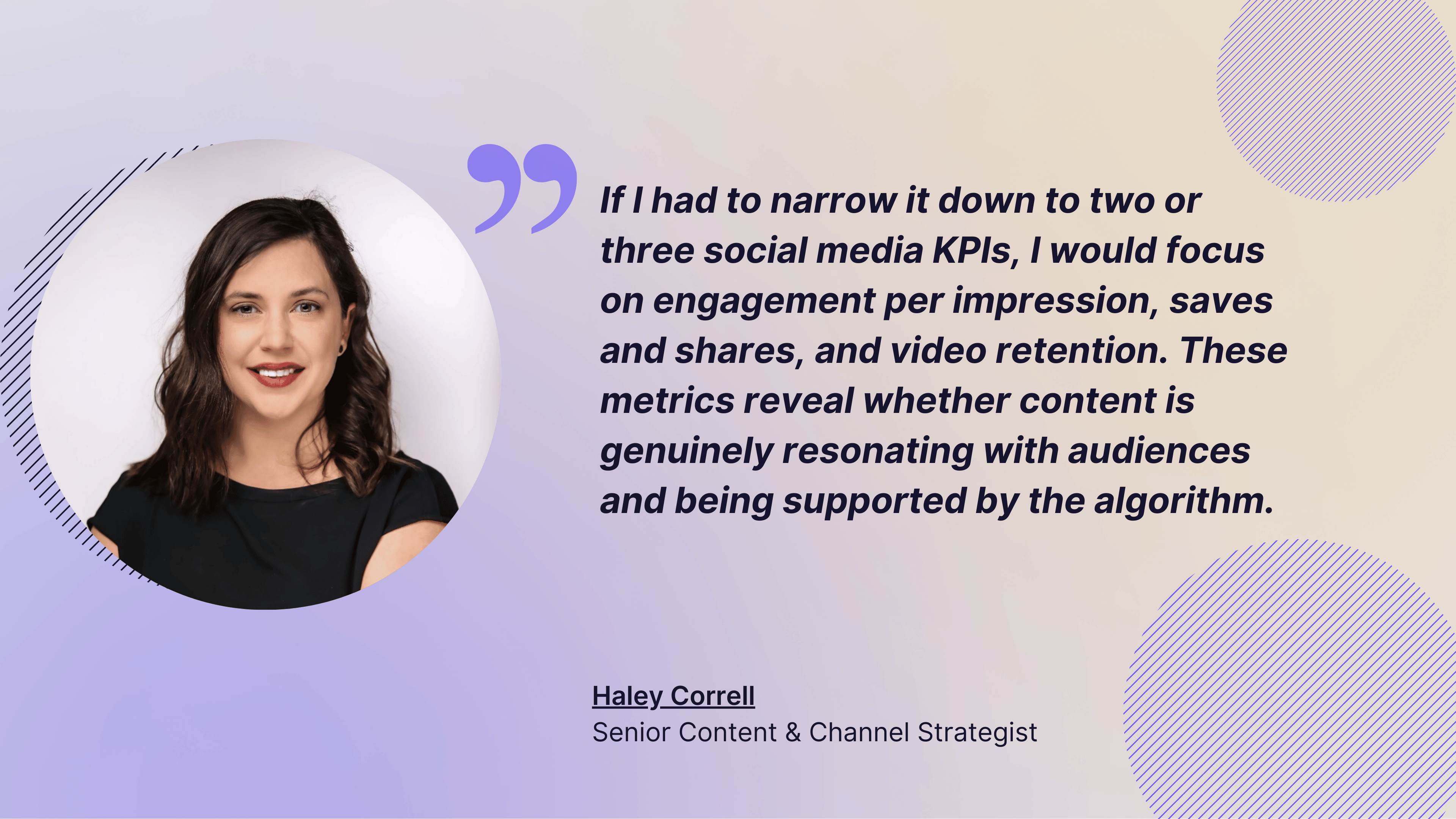 quote form haley about social kpis