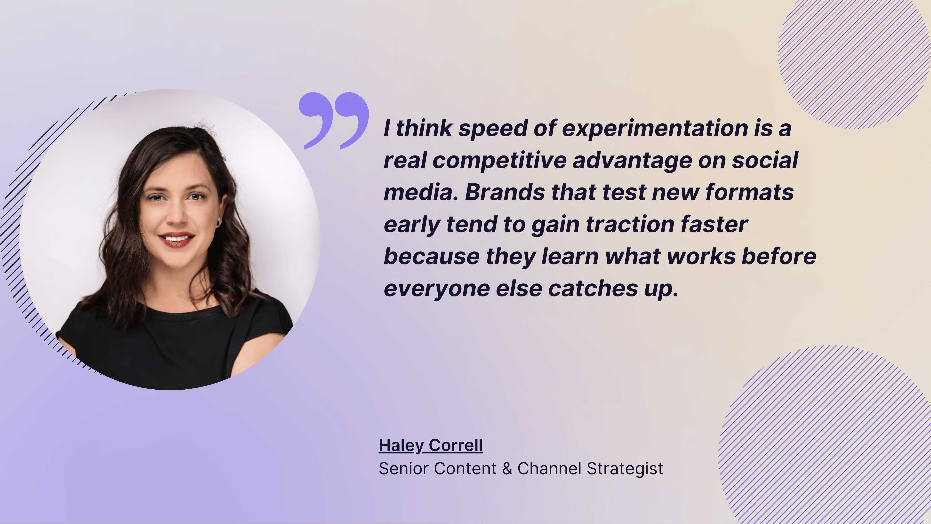 quote form haley about the importance of experimentation