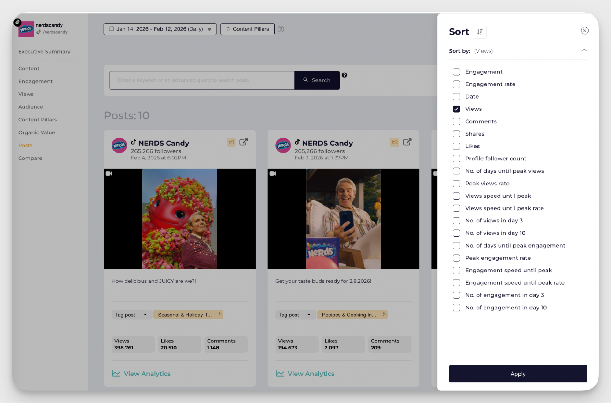 socialinsider dashboard