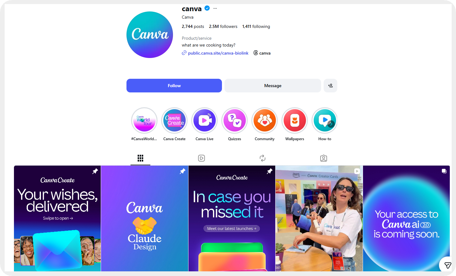 canva instagram account
