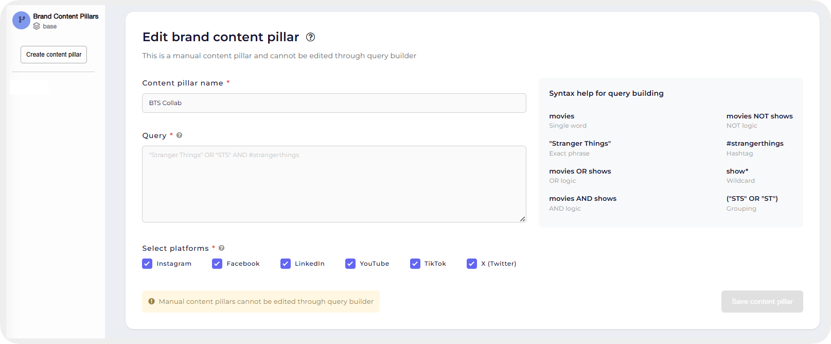 socialinsider query builder