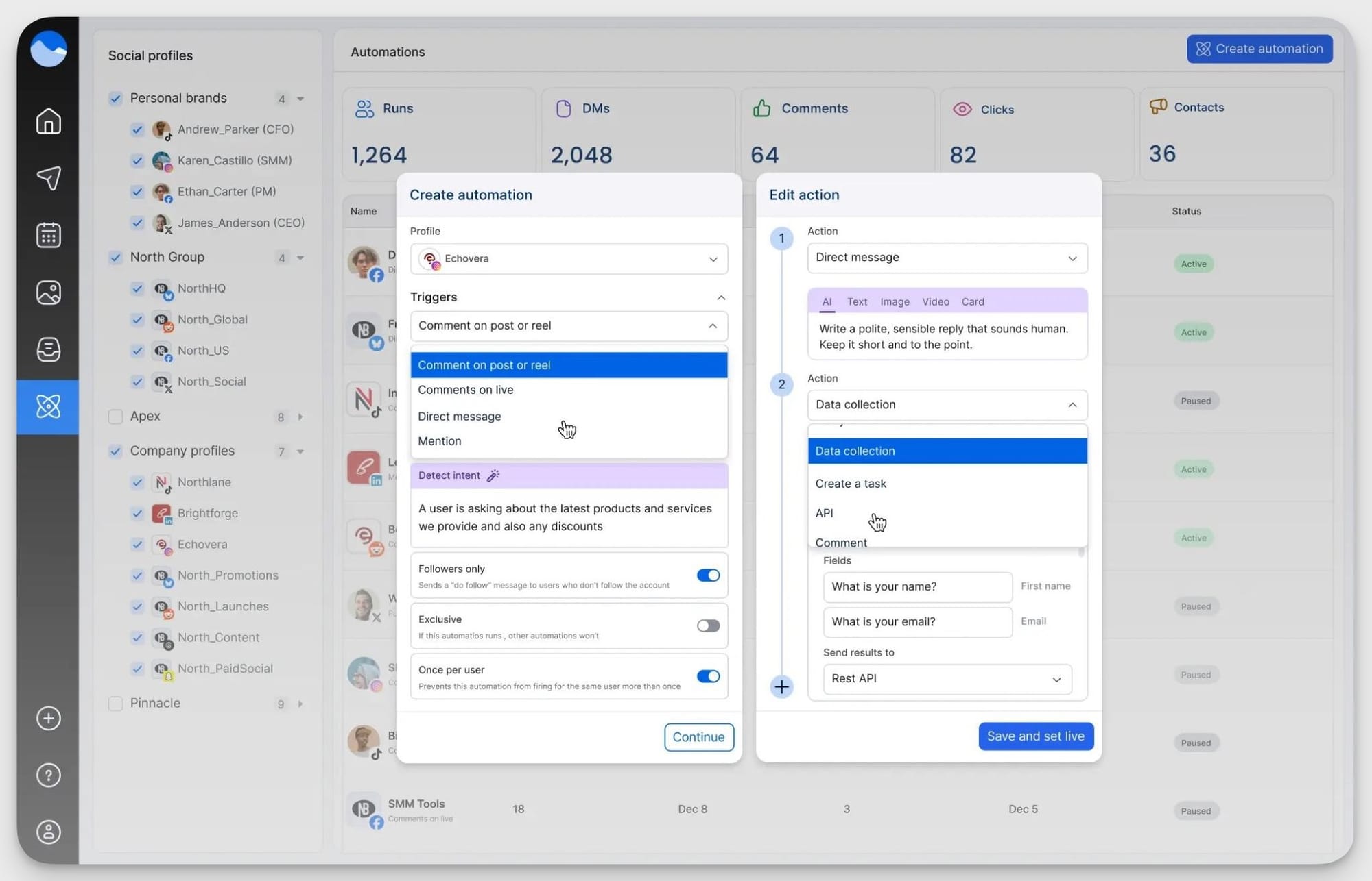 vista social dashboard