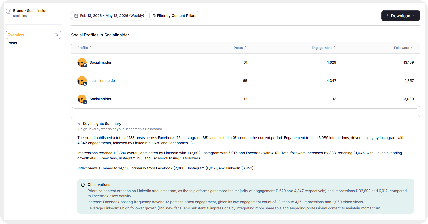 socialinsider brand data
