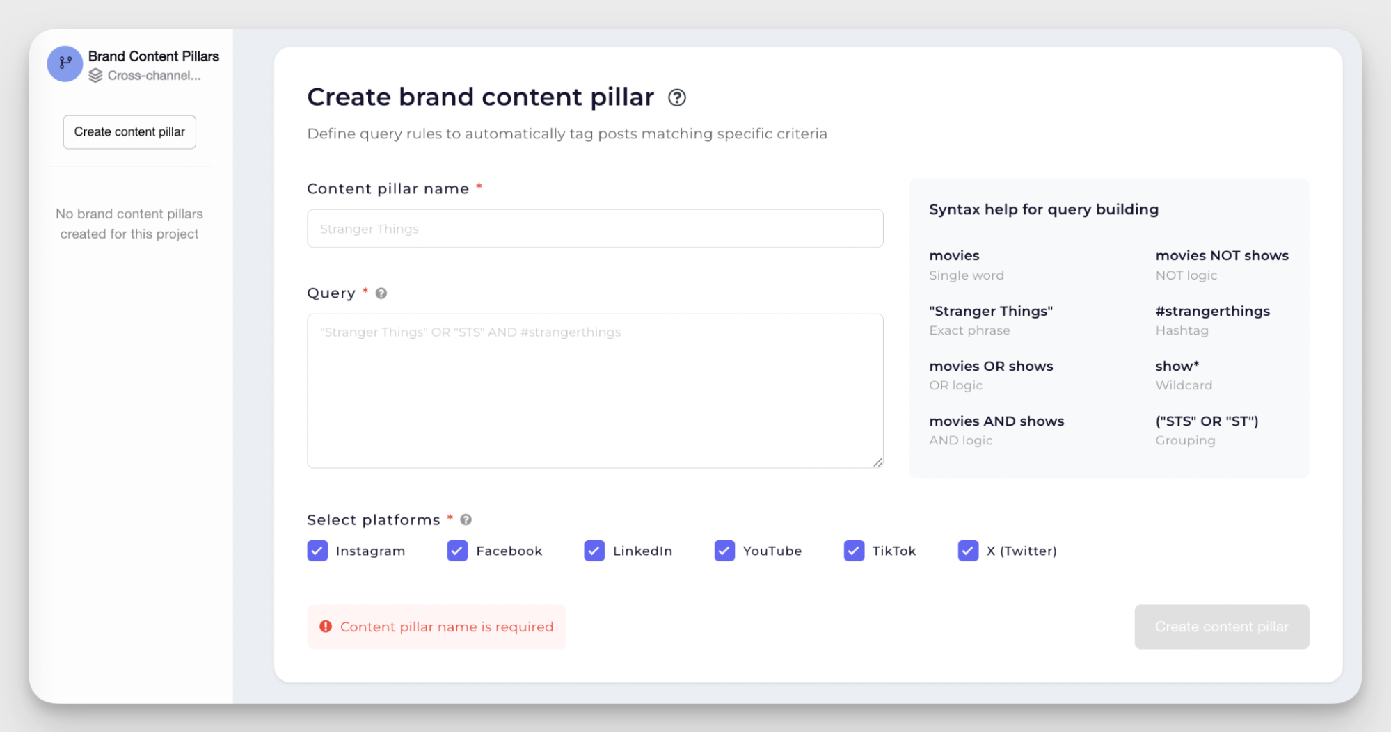 socialinsider query builder