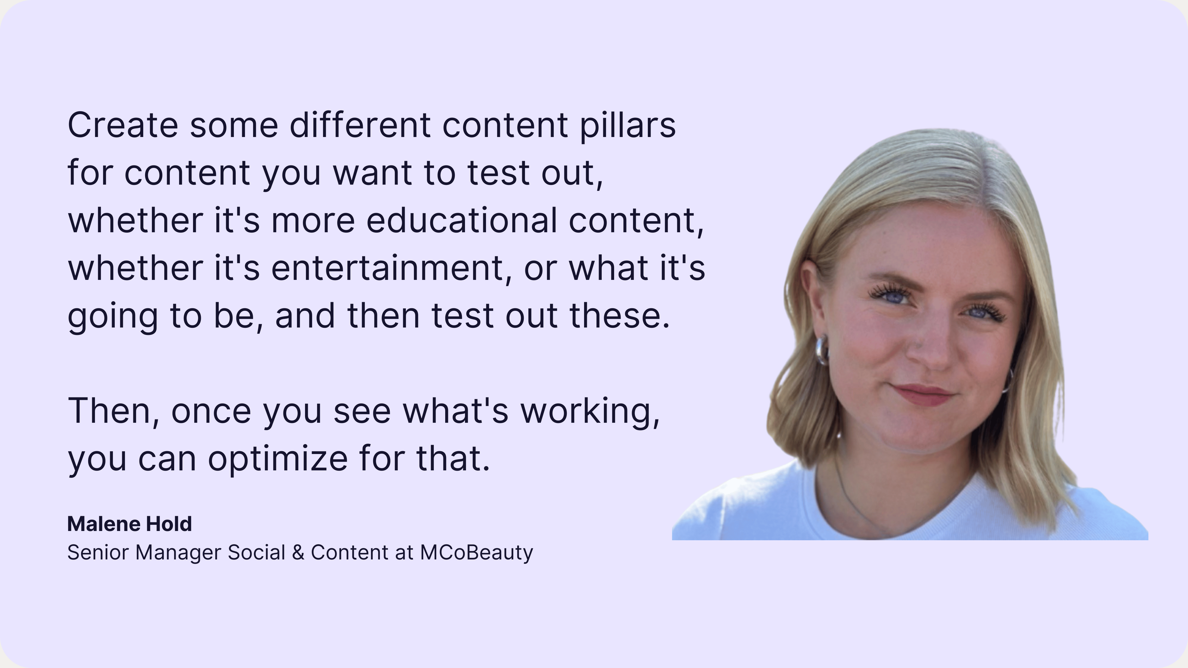 quote from malene about content pillars