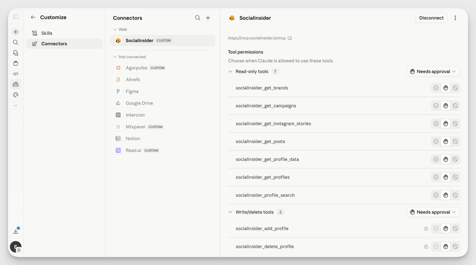 socialinsider mcp connector